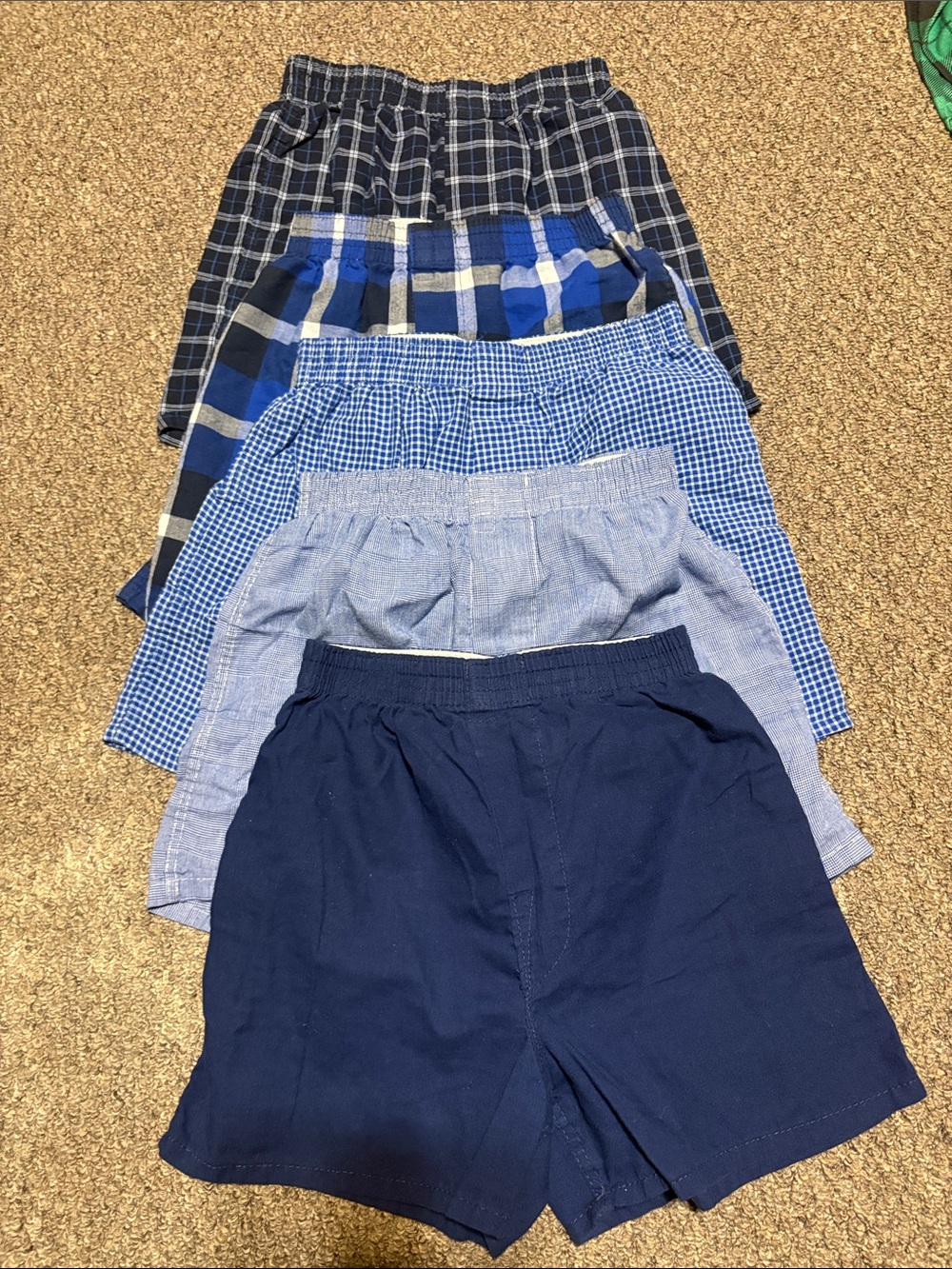 Kids Cotton/Polyester boxers - Pack of 5- Mixed Blue Patterns